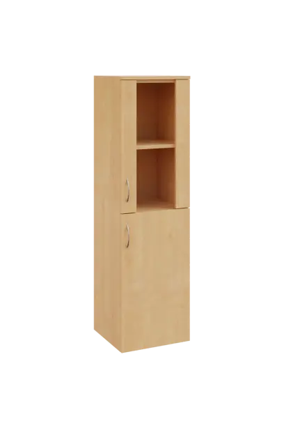 N 4 - 4DS kancelářská skříň, 1-dveřová/prosklená, pravá, 1450x400x400, javor horský